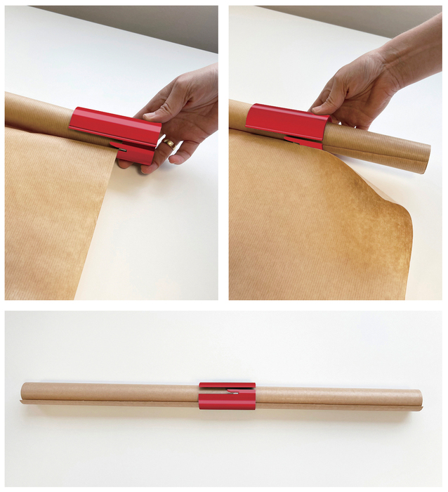 Papirkutter til gavepapir rød